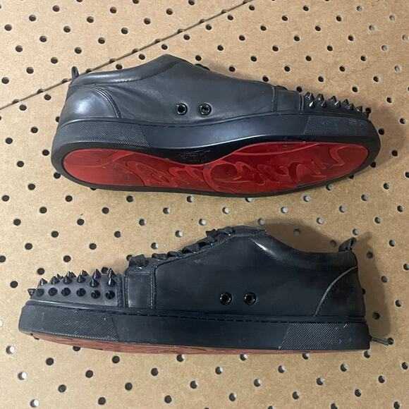 Christian Louboutin Shoes Mens Size 10 Black Red Bottoms Louis Junior Spikes main image 10